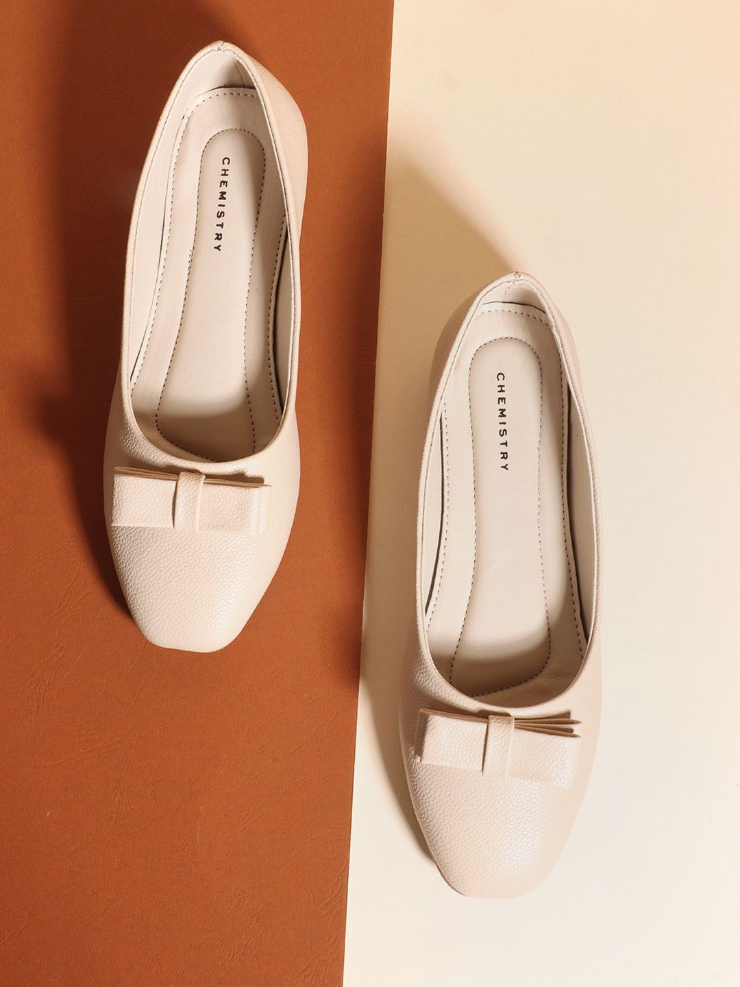 

Chemistry Women Embellished Ballerinas Flats, Cream