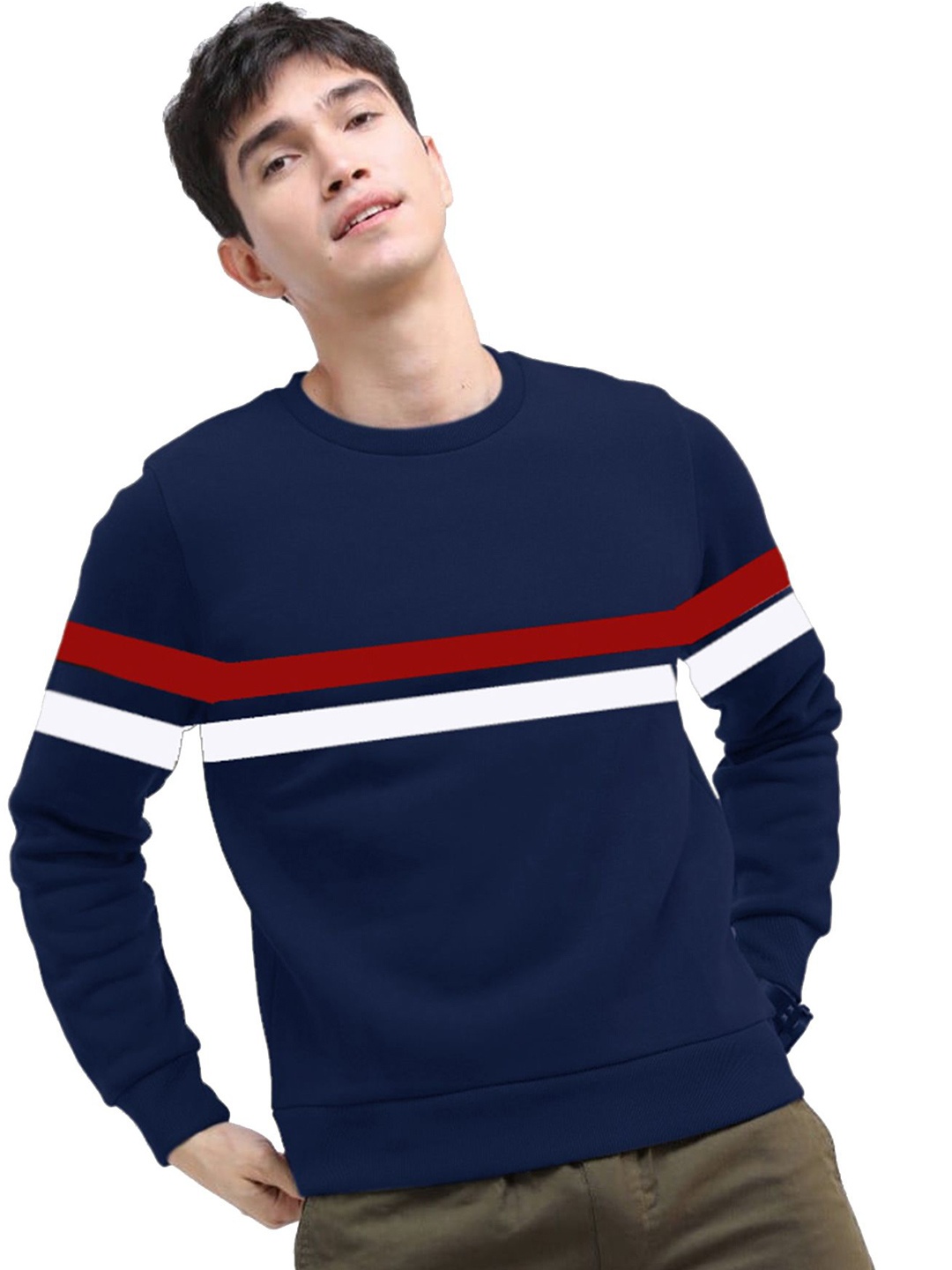 

AUSK Men Sweatshirt, Navy blue