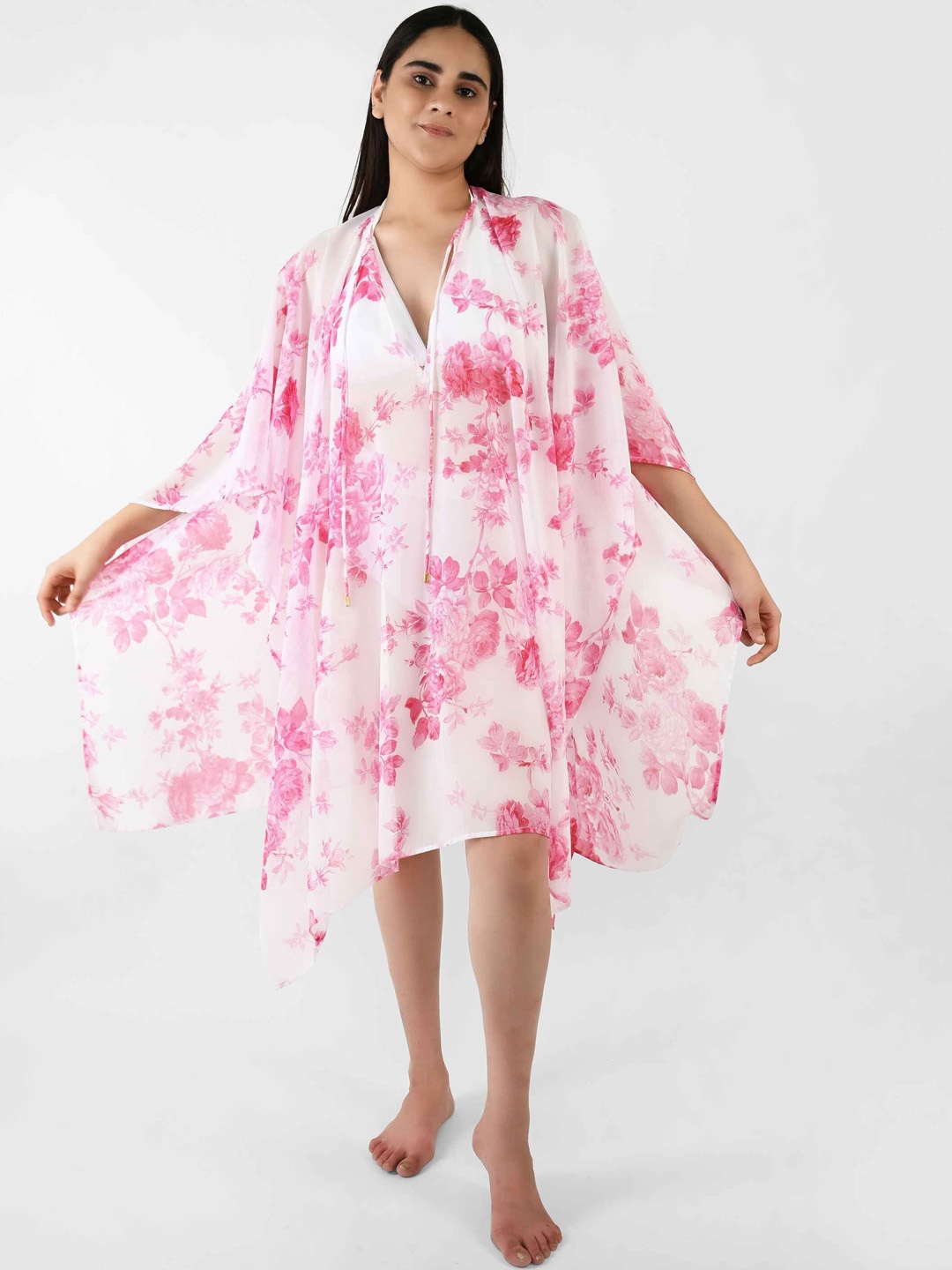 

Blissence Printed Cover Up Top, White