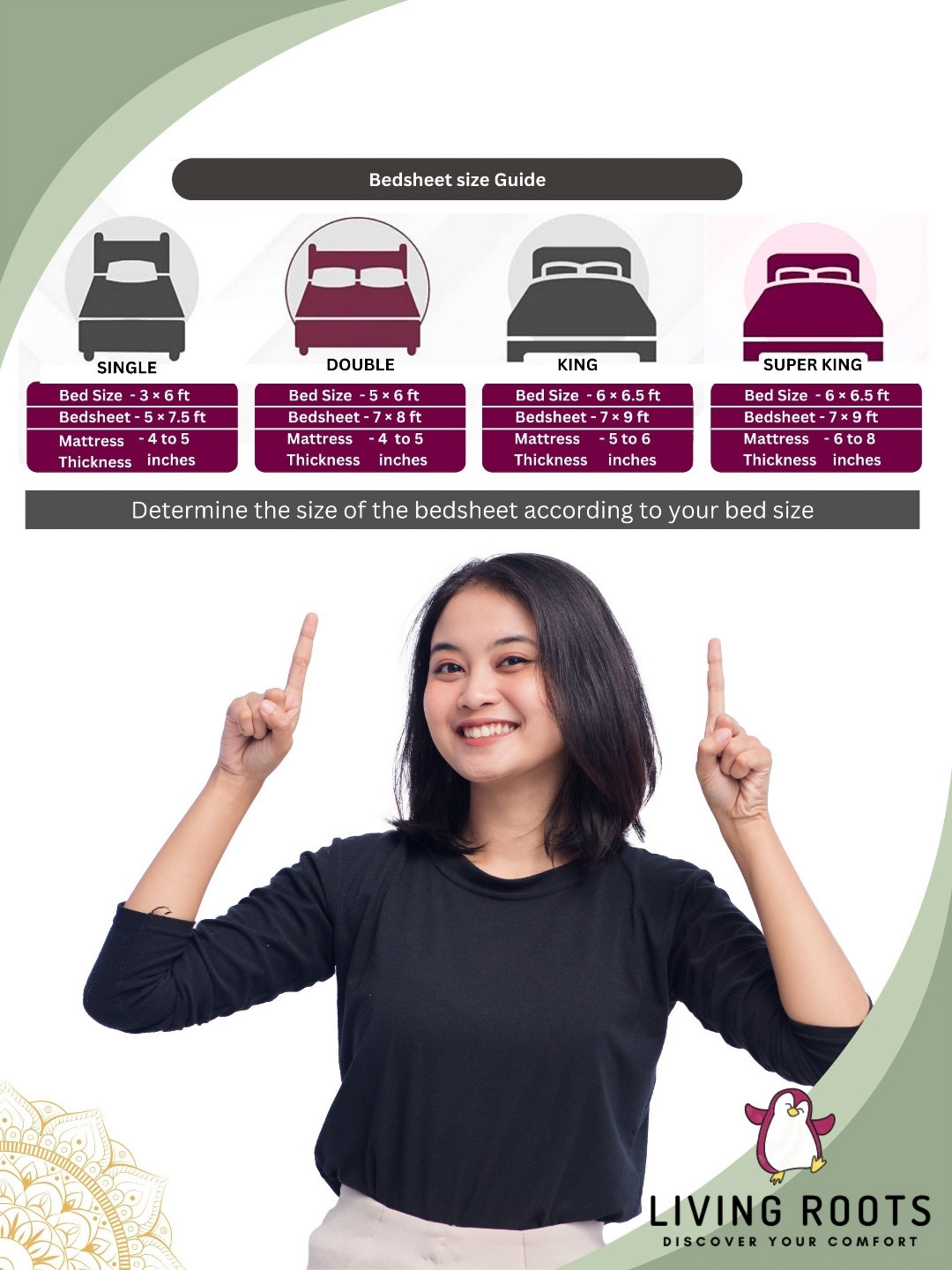 

LIVING ROOTS Red & White Floral 210 TC King Bedsheet with 2 Pillow Covers