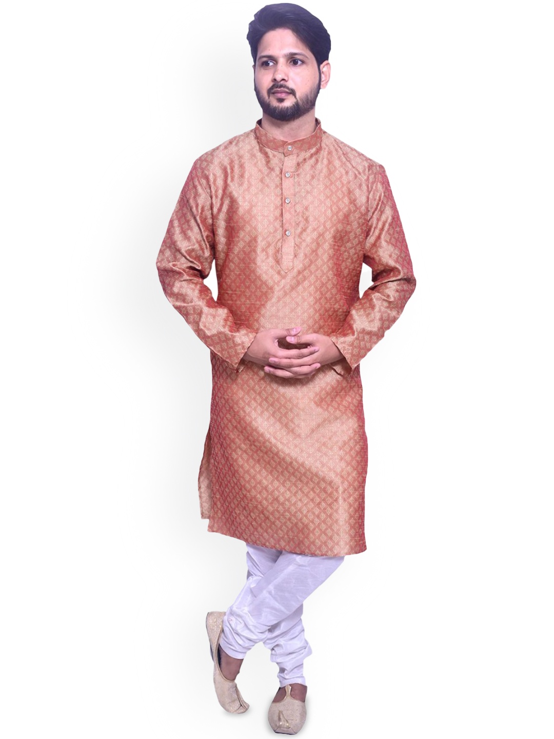 

Om Shubh Mangalam Geometric Printed Regular Straight Kurta with Churidar, Brown
