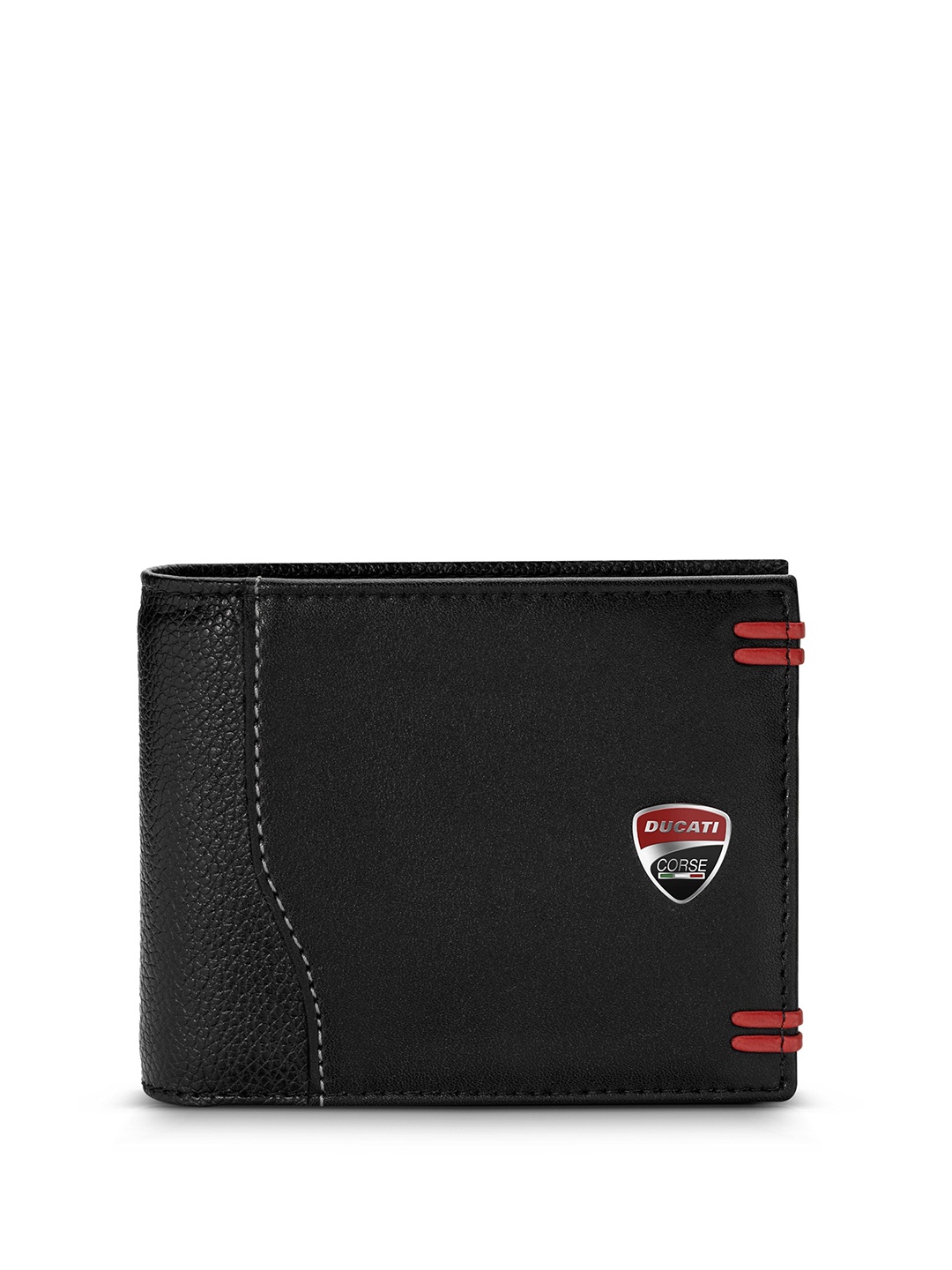 

DUCATI CORSE Men Leather Two Fold Wallet, Black