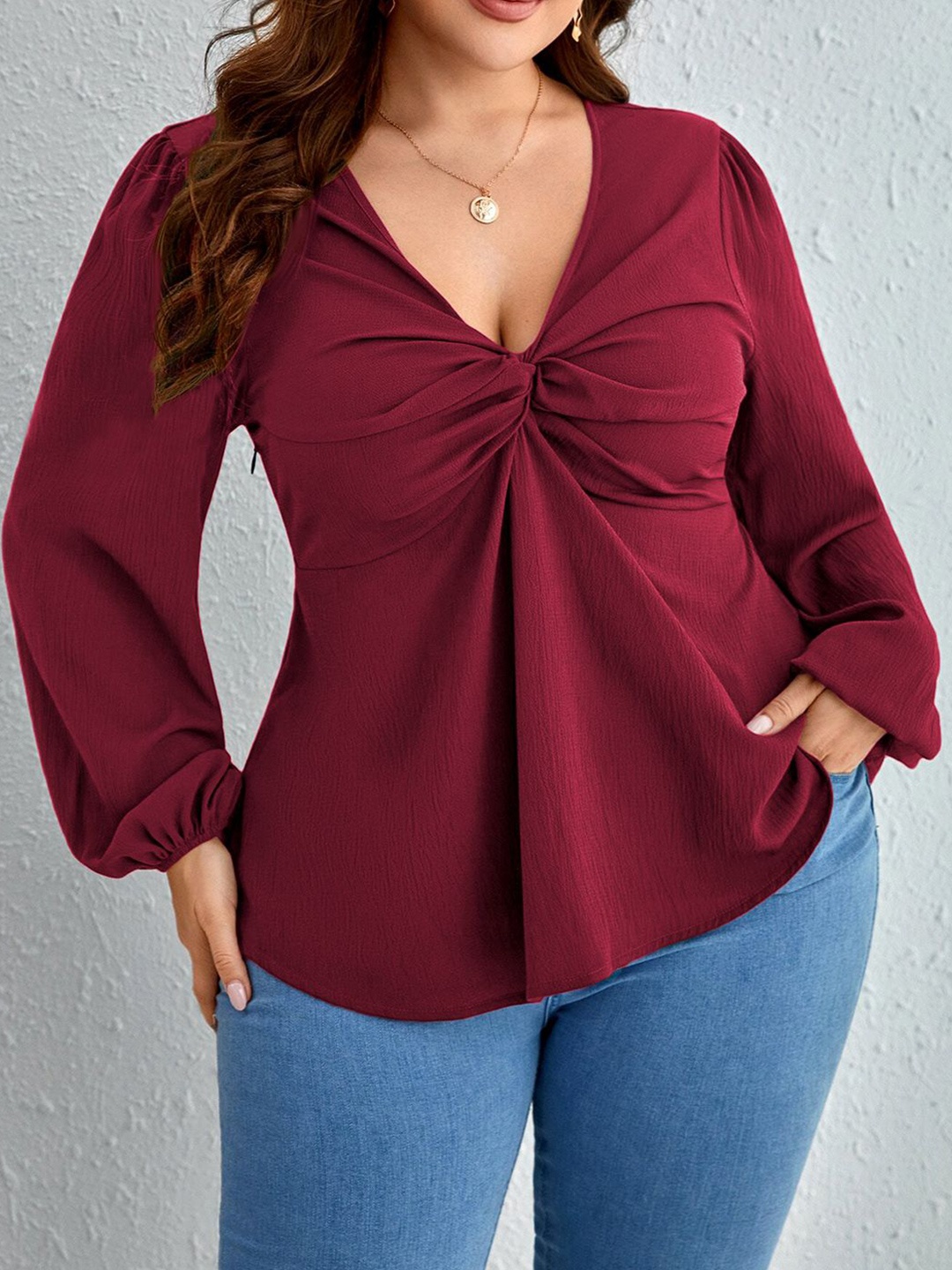 

JC Mode Top, Maroon