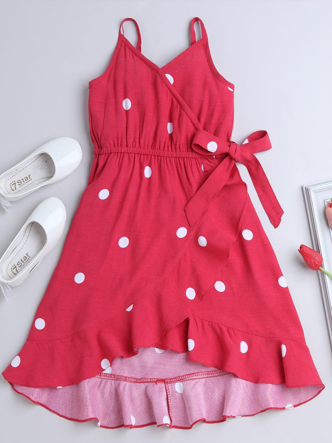

taffykids Polka Dot Print Dress, Red
