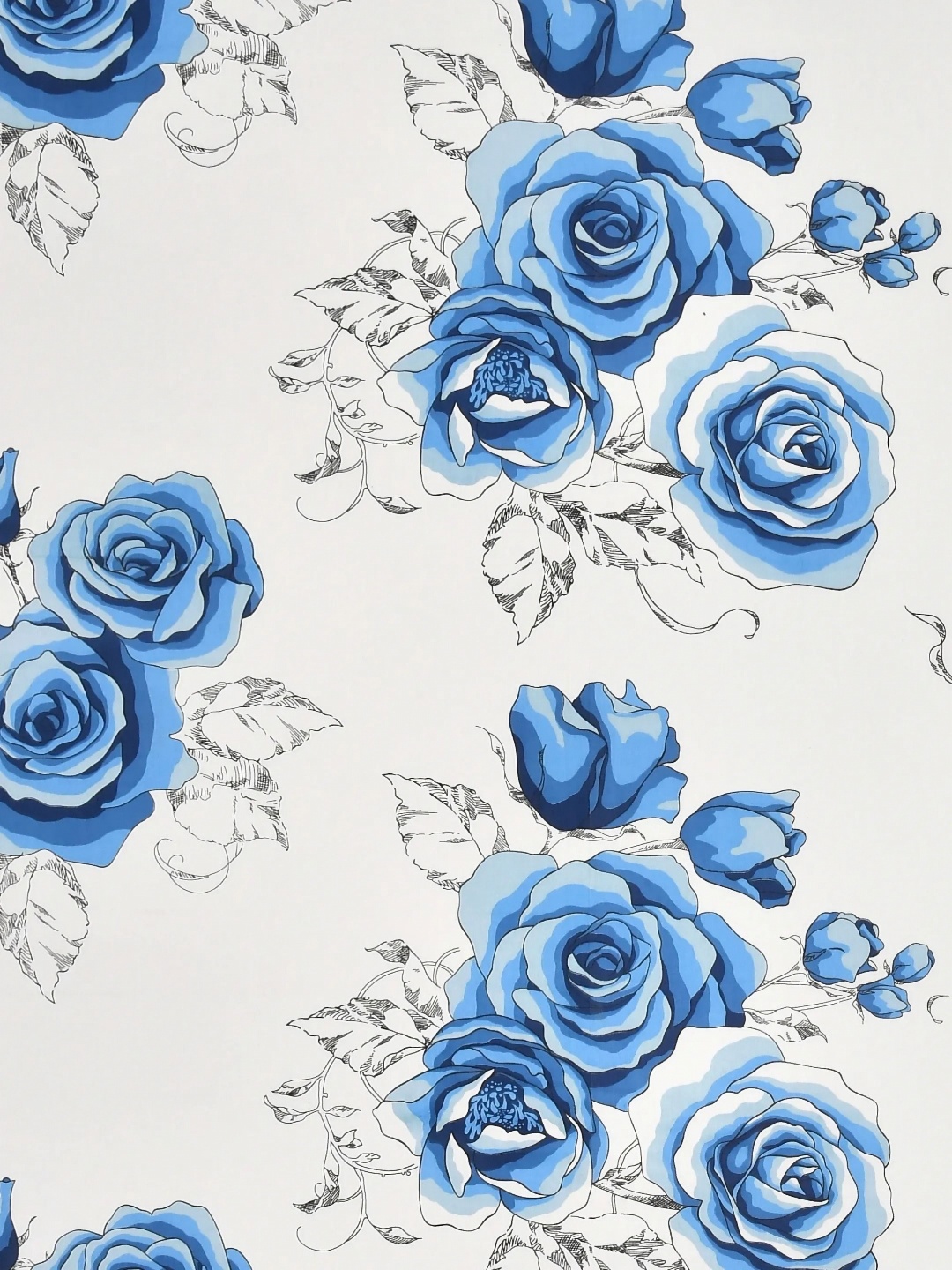 

LIVING ROOTS Blue & White Floral 210 TC King Bedsheet with 2 Pillow Covers