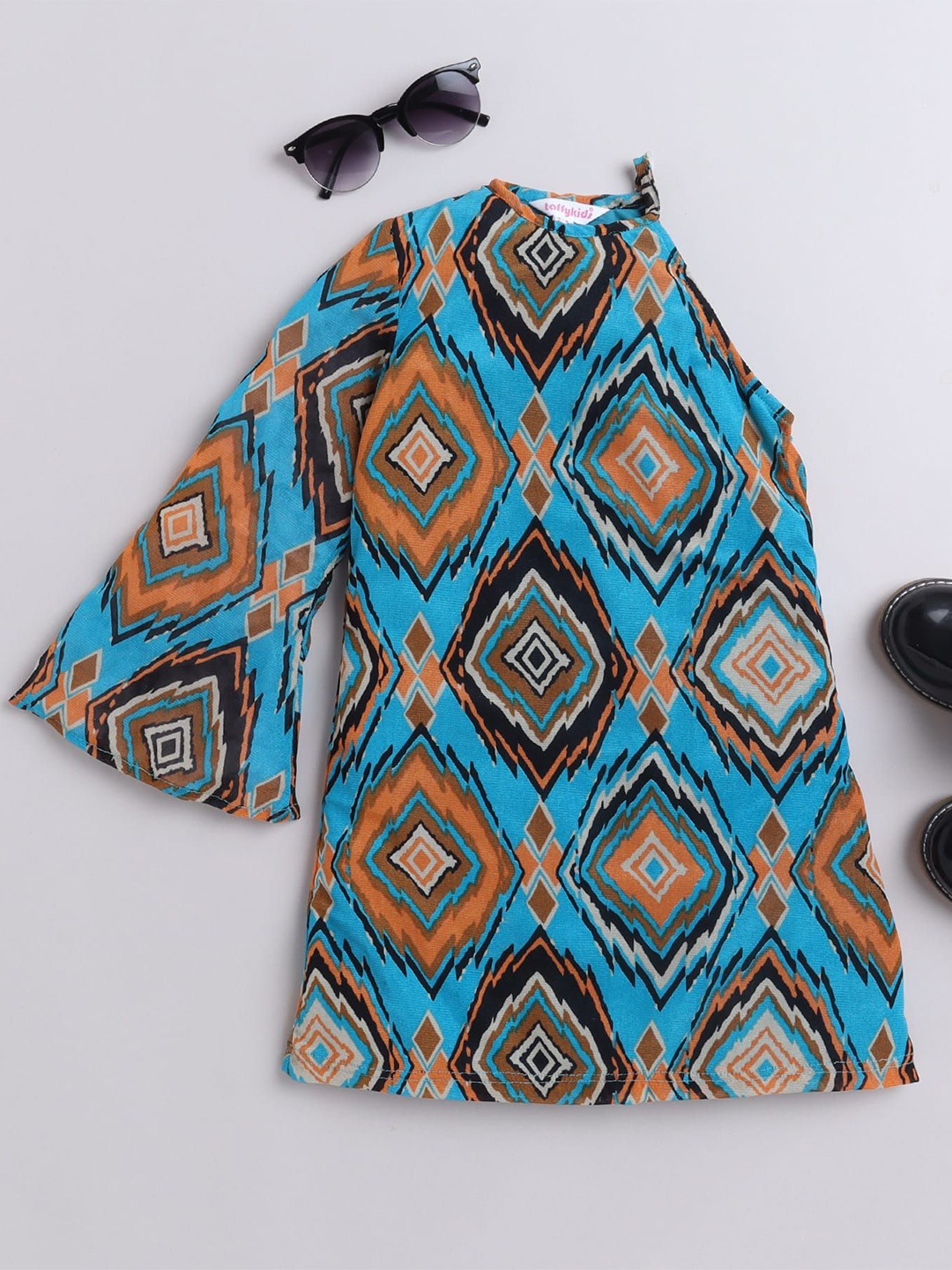 

taffykids Print One Shoulder A-Line Dress, Multi