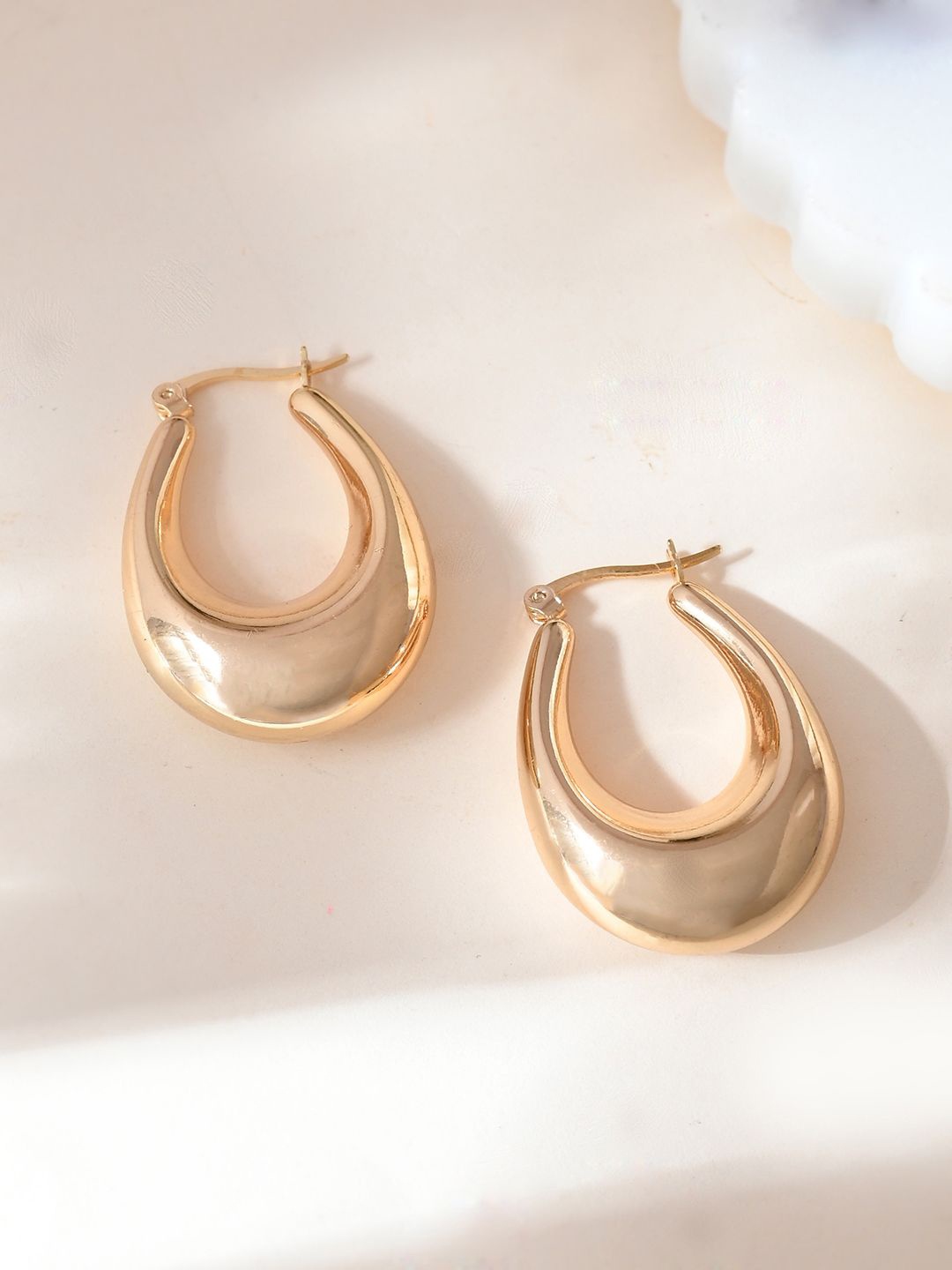 

Voylla Gold Plated Contemporary Hoop Earrings