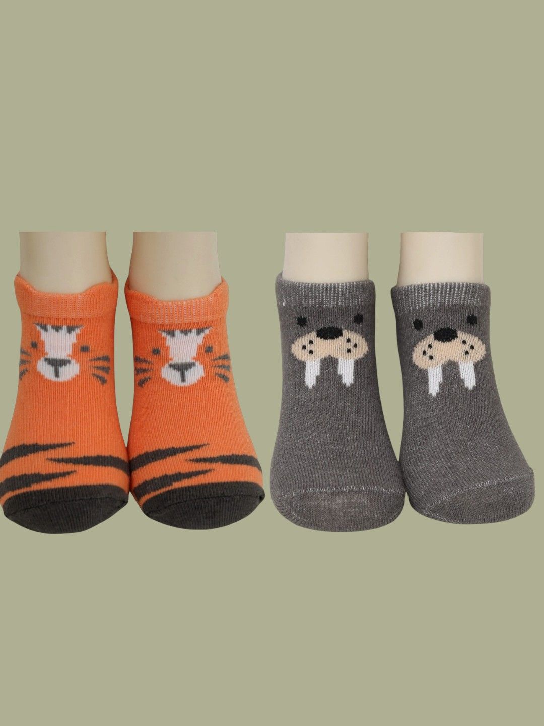 

Yellow Bee Boys Pack Of 2 Patterned Cotton Ankle-Length Socks, Orange