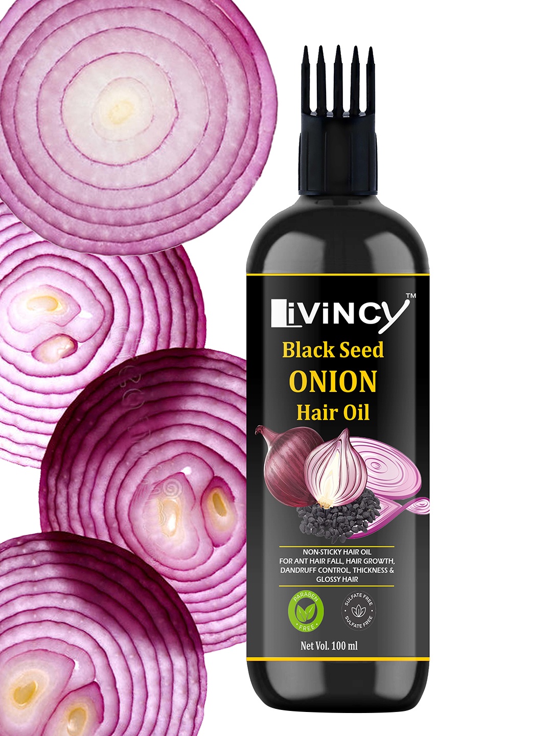 

LIVINCY Black Seed Onion Oil For Hair Growth - 100 ml, Transparent