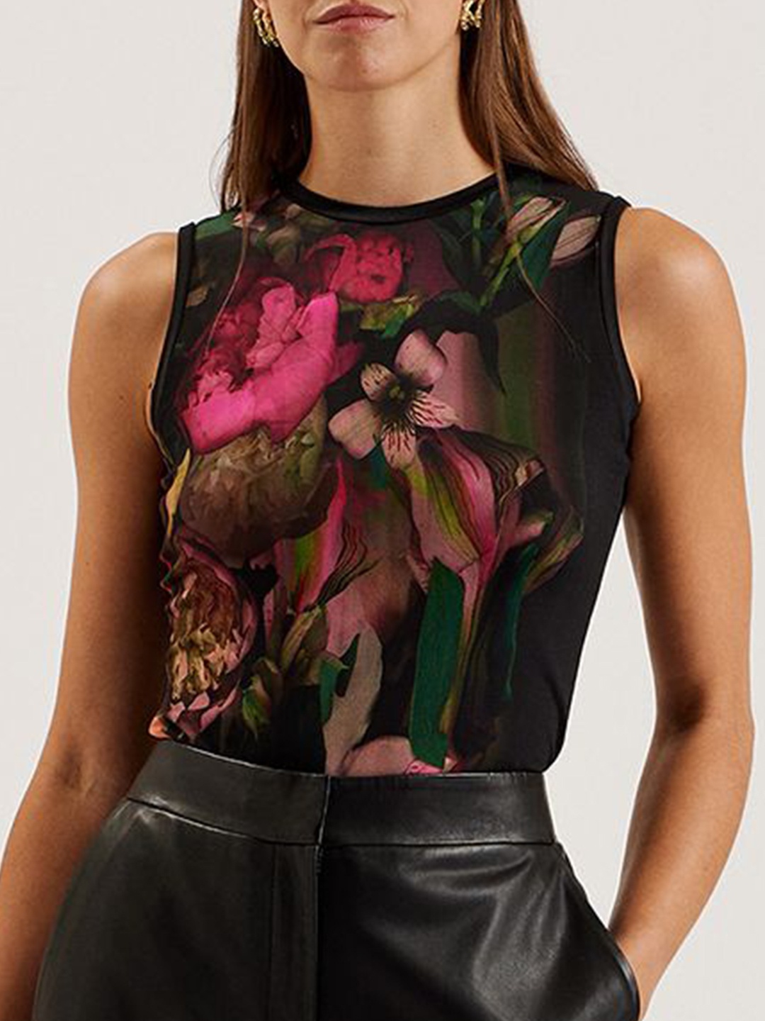 

Ted Baker Floral Print Tank Top, Black