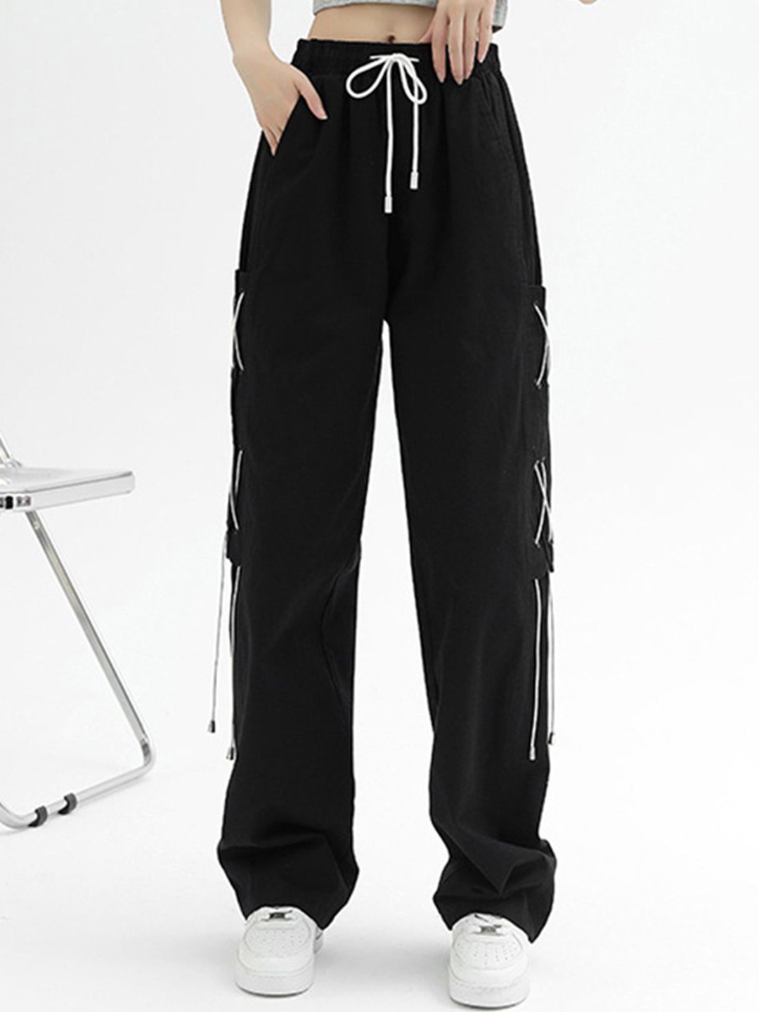 

StyleCast Women Mid-Rise Track Pants, Black