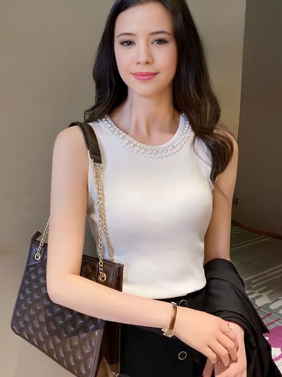 

StyleCast Ombre Print Crop Top, White