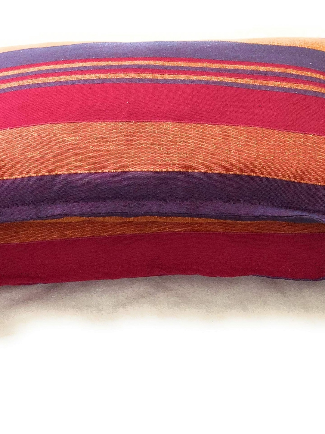 

RANGBHAR Pink & Purple 2 Pieces Striped Pure Cotton Rectangle Pillow Covers