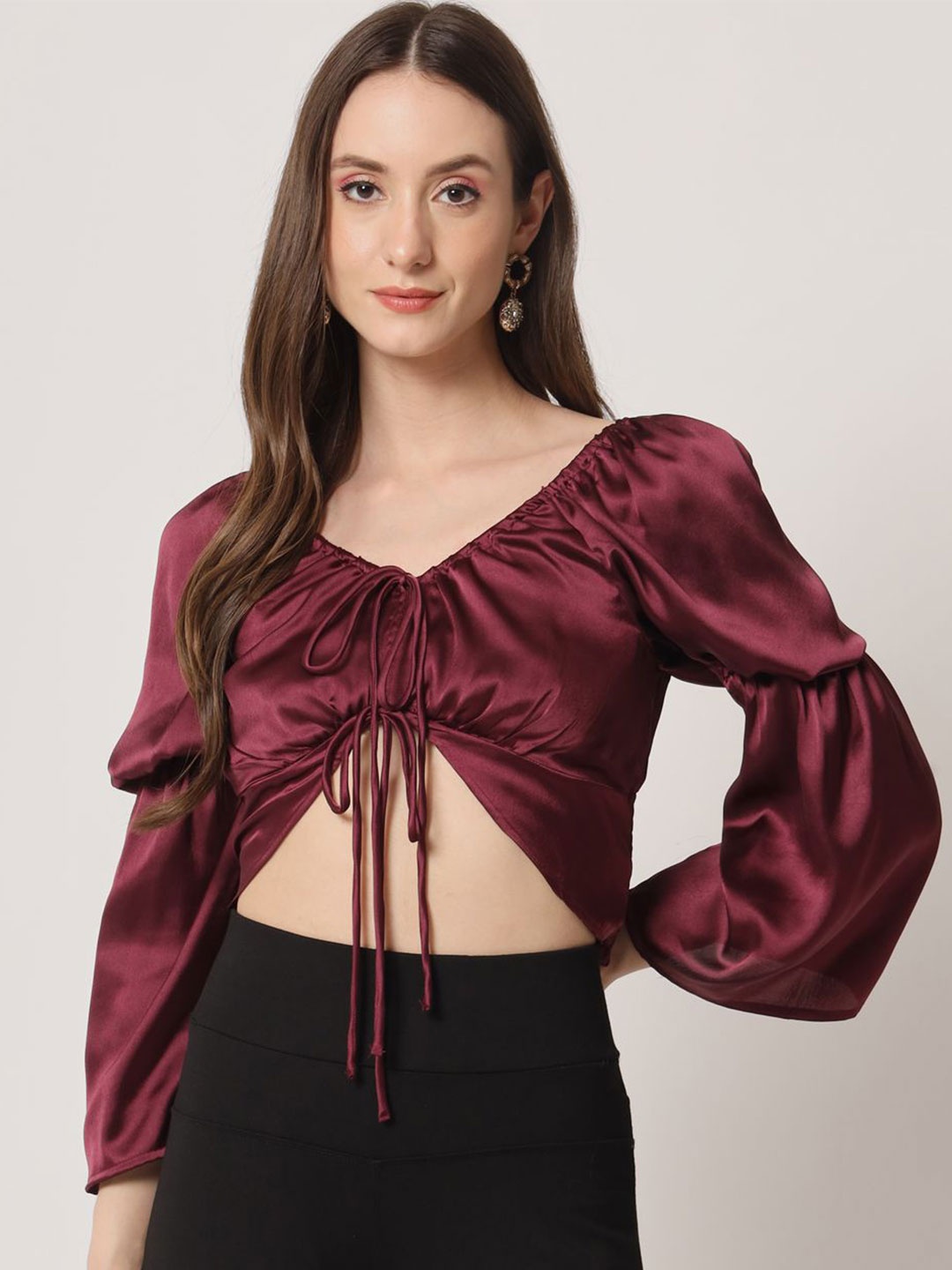 

BAESD Bell Sleeve Empire Top, Red