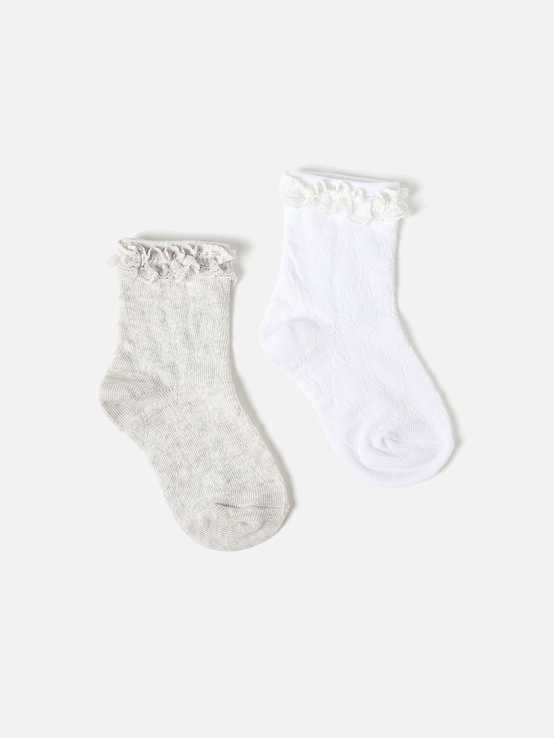 

Juniors by Babyshop Infant Girls Pack Of 2 Ankle-Length Socks, Grey