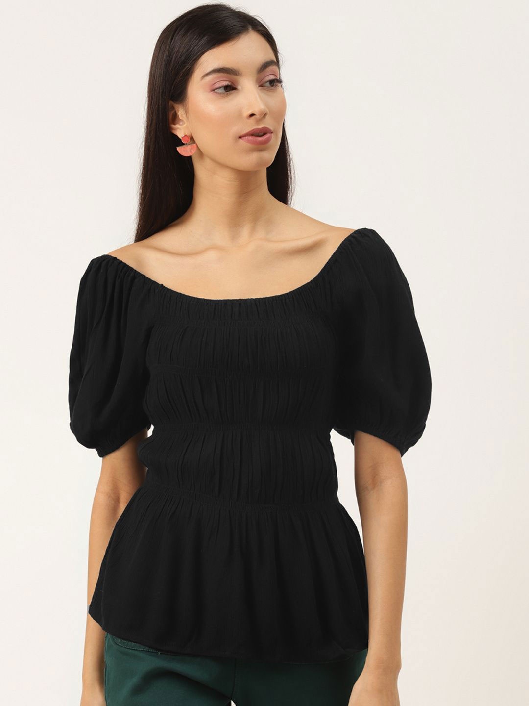 

BAESD Cinched Waist Top, Black