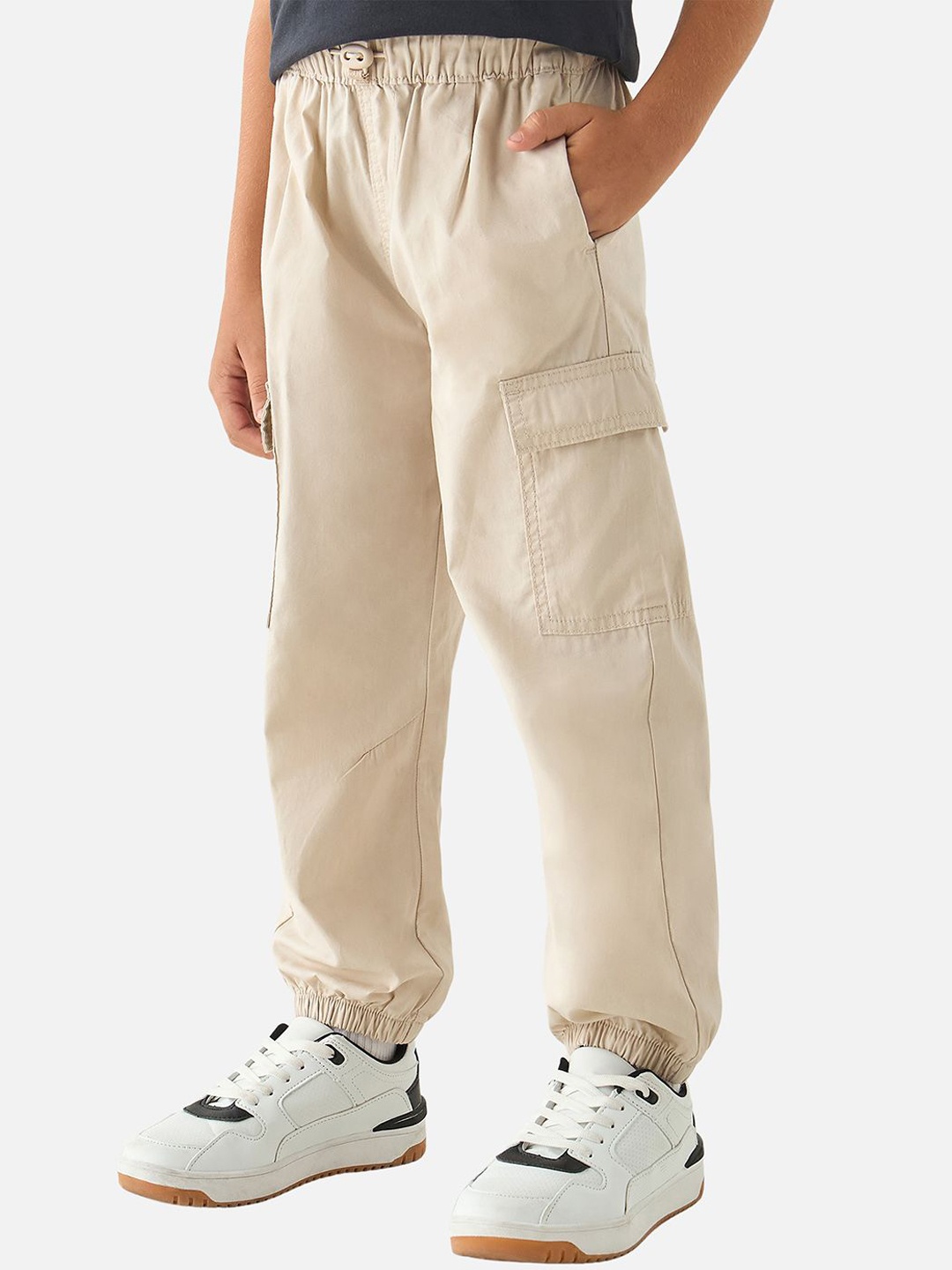

Juniors by Babyshop Boys Cotton Joggers, Beige