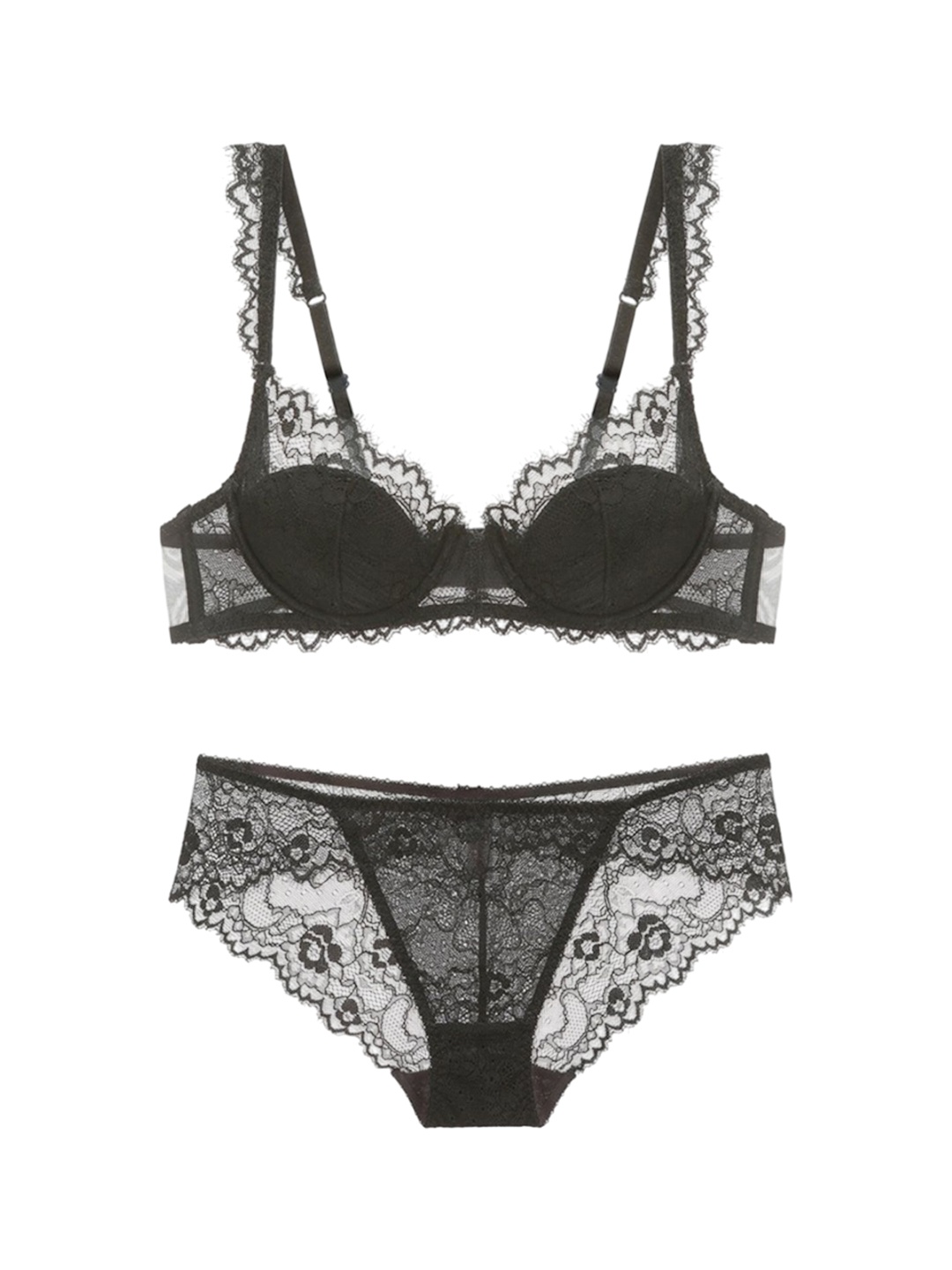 

LULU & SKY Lightly-Padded Lingerie Set CL-9228-BLACK