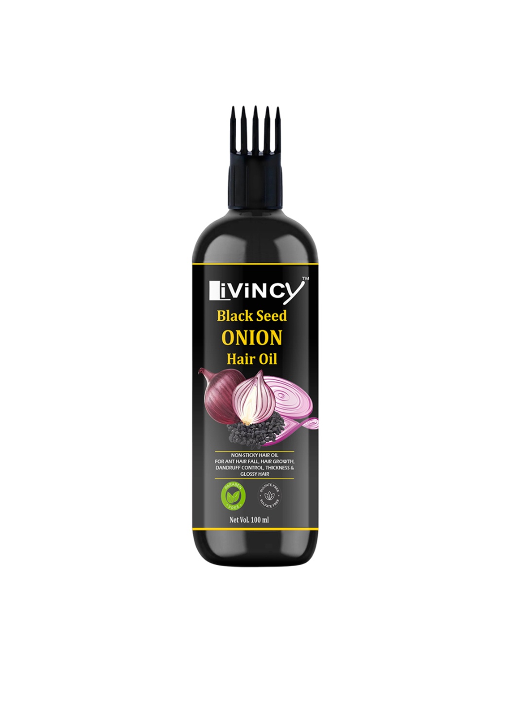 

LIVINCY Black Seed Onion Hair Oil - 100 ml, Transparent