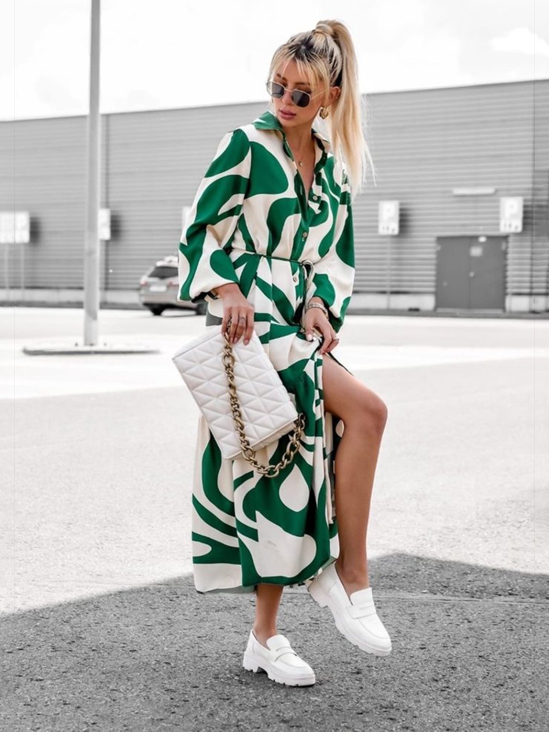 

LULU & SKY Print A-Line Midi Dress, Green