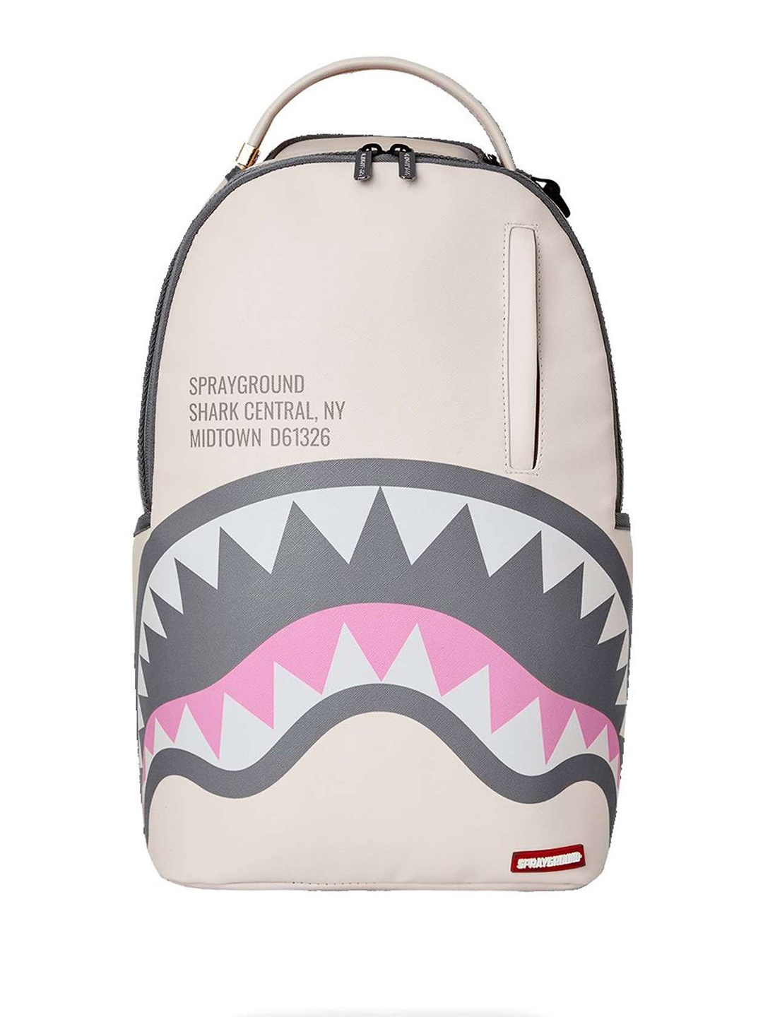 

SPRAYGROUND Unisex Leather Colourblocked Backpack, Cream