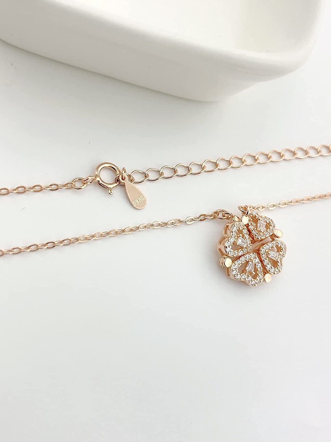 

Wynona Rose Gold Plated American Diamond Studded Necklace