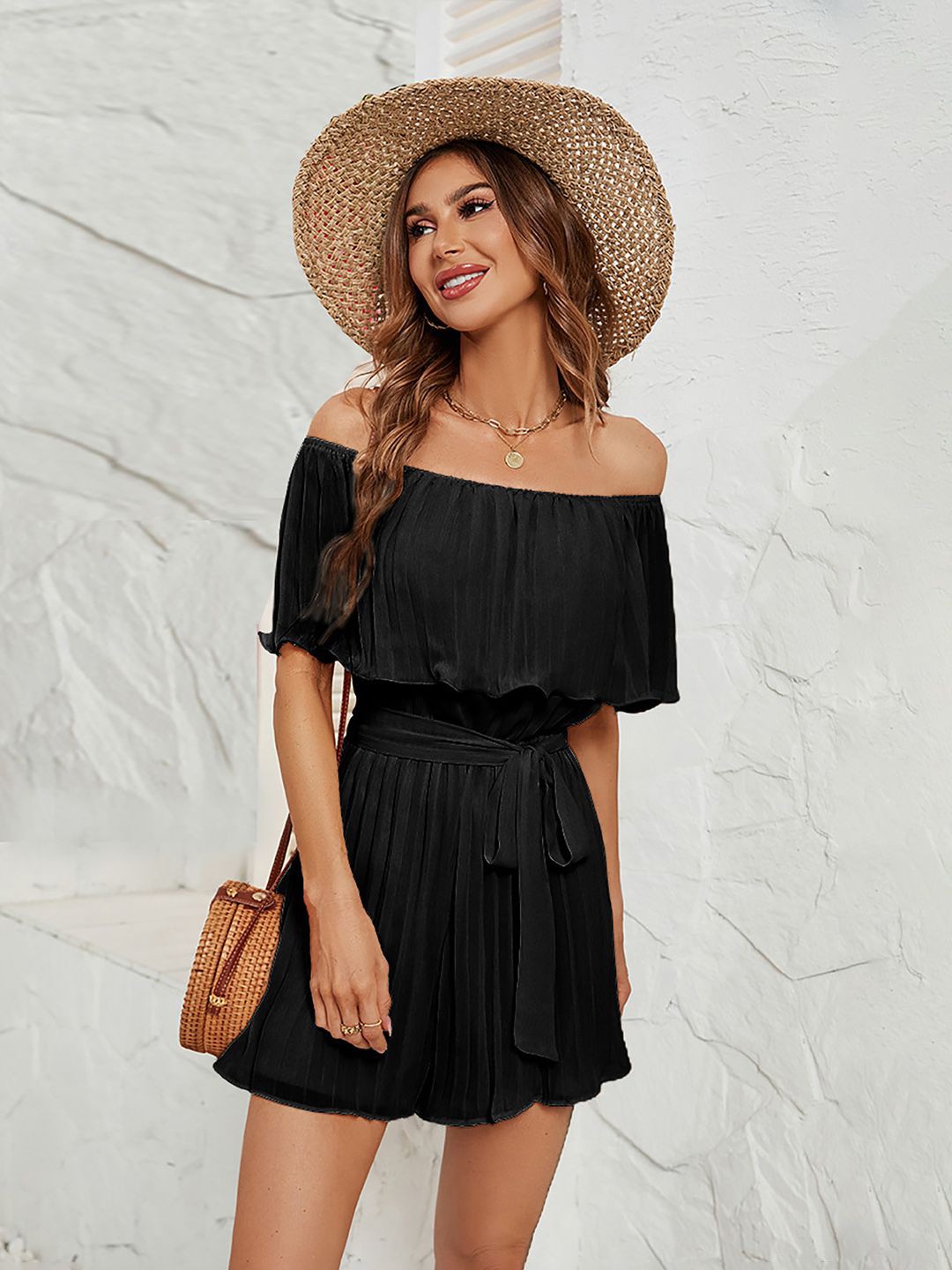 

JC Mode Off-Shoulder Jumpsuit, Black