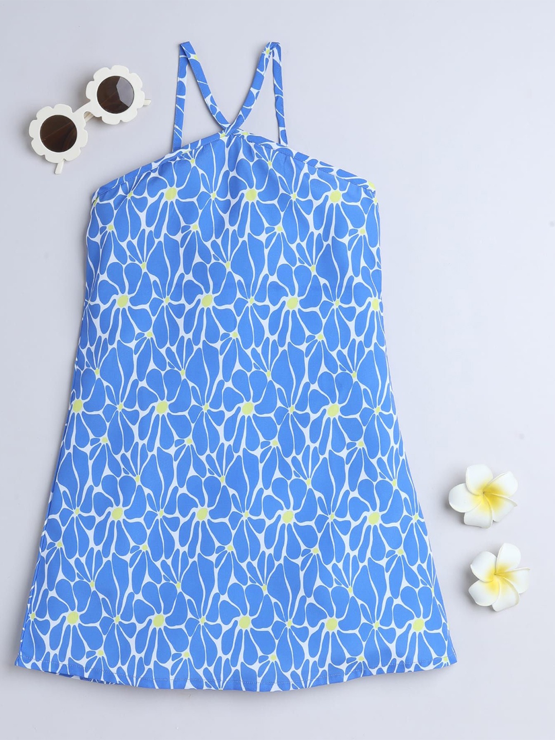 

taffykids Print A-Line Dress, Blue