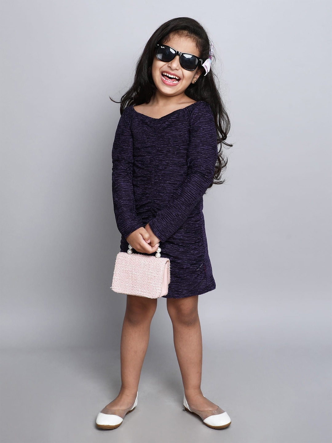 

taffykids Striped T-shirt Dress, Violet