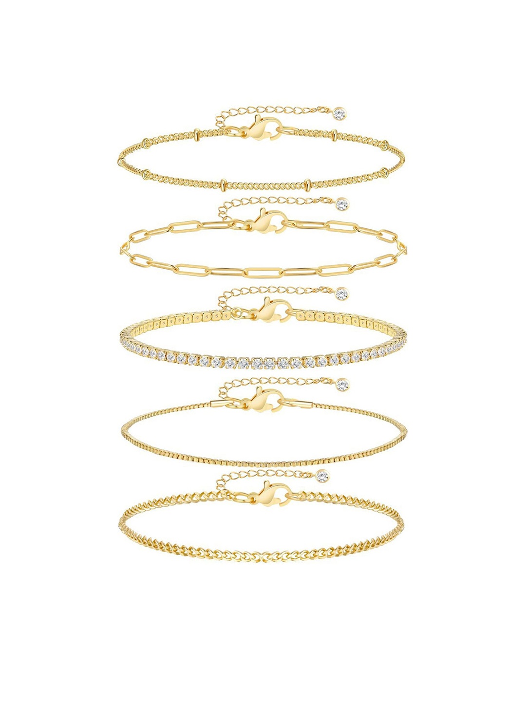 

StyleCast x Revolte Women 5 Cubic Zirconia Handcrafted Gold-Plated Armlet Bracelet