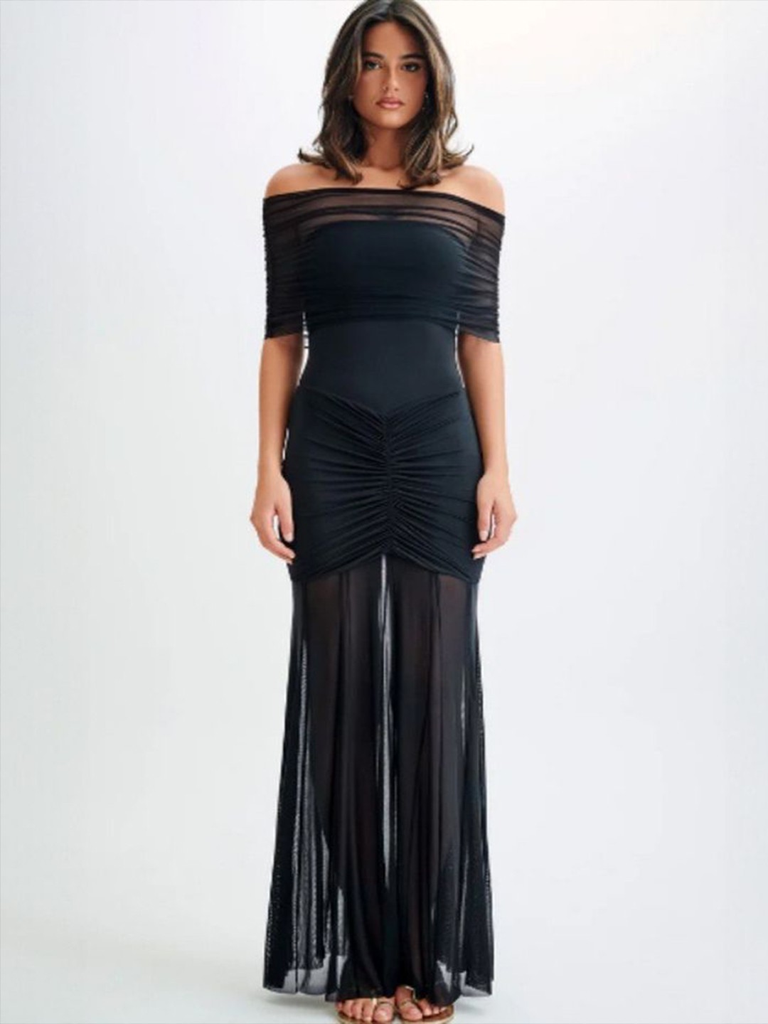

LULU & SKY Off-Shoulder Maxi Dress, Black