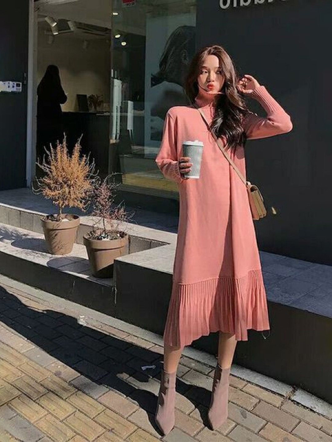 

LULU & SKY Flutter Sleeve A-Line Dress, Pink