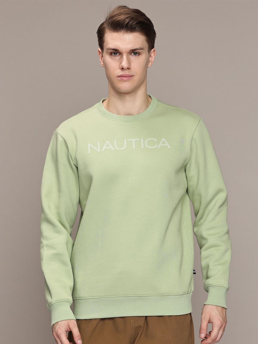 

Nautica Men Long Sleeves Pullover Sweatshirt, Lime green
