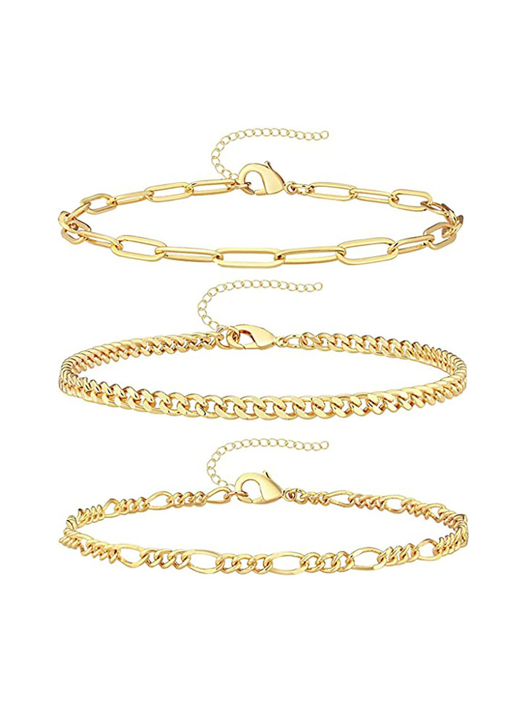 

StyleCast x Revolte Women 3 Gold-Plated Link Bracelet