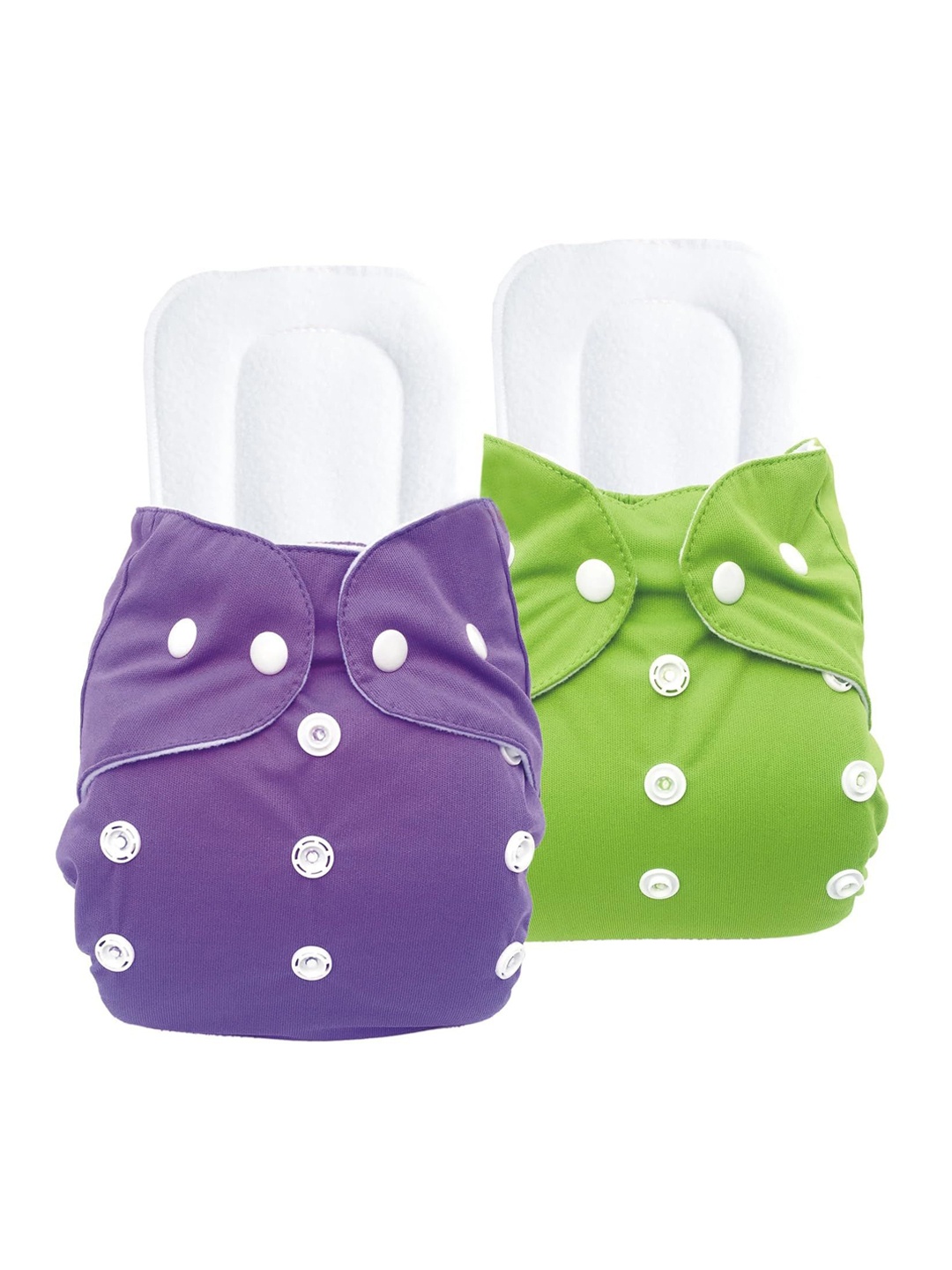 

Kritiu Set Of 2 Reusable Waterproof Cloth Diapers With Insert Pad, Purple