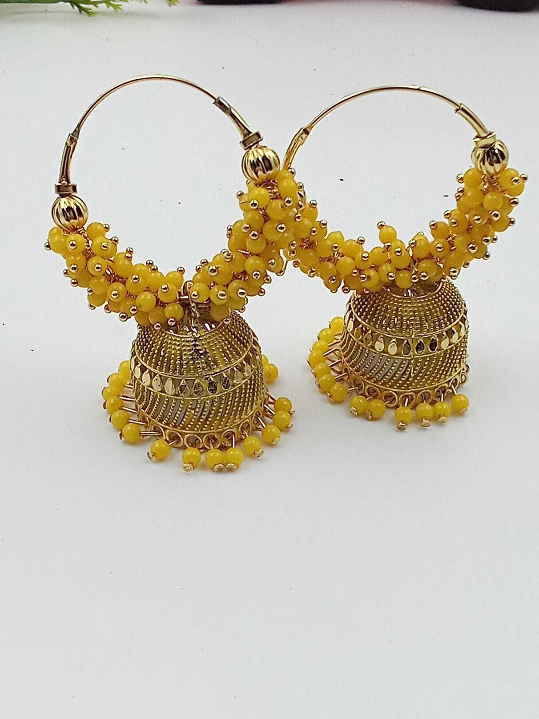 

JMBW INTERNATIONAL Gold-Plated Big Round Jhumkas