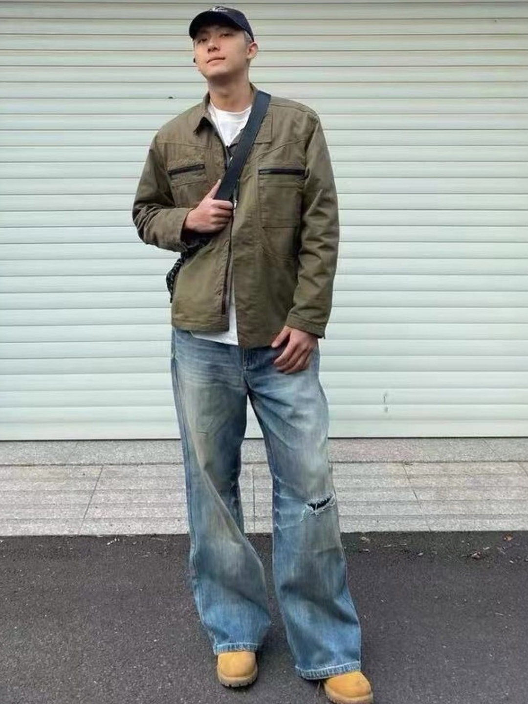 

HERE&NOW Men Spread Collar Solid Casual Tailored Jacket, Olive