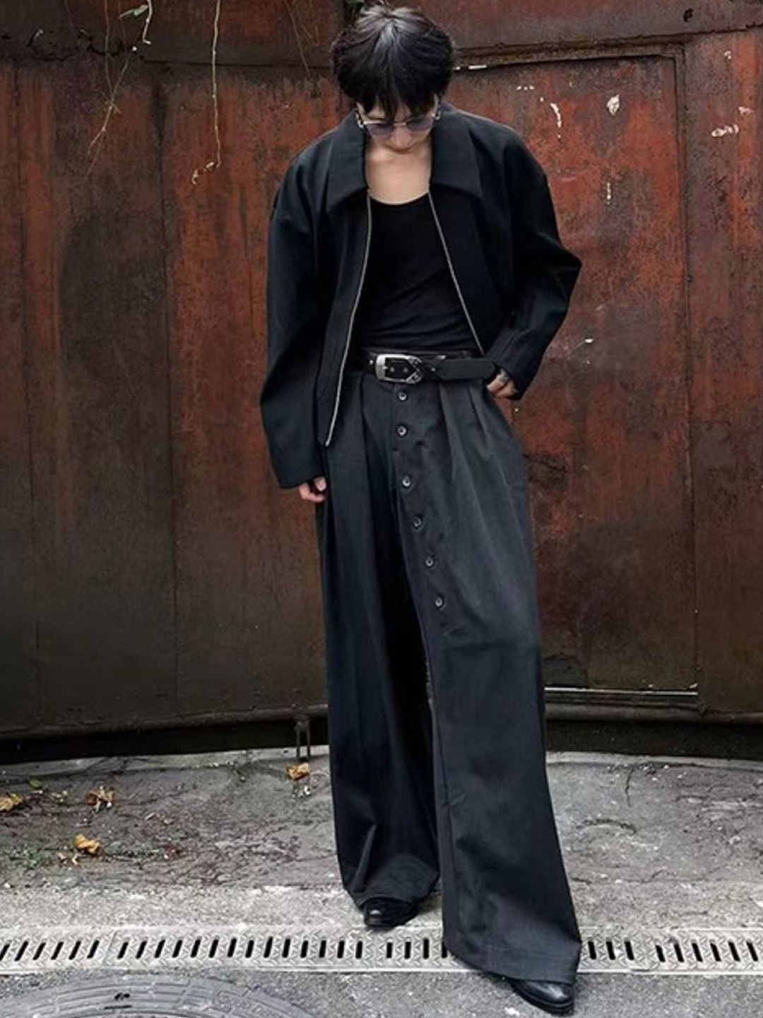 

HERE&NOW Men Spread Collar Solid Casual Tailored Jacket, Black