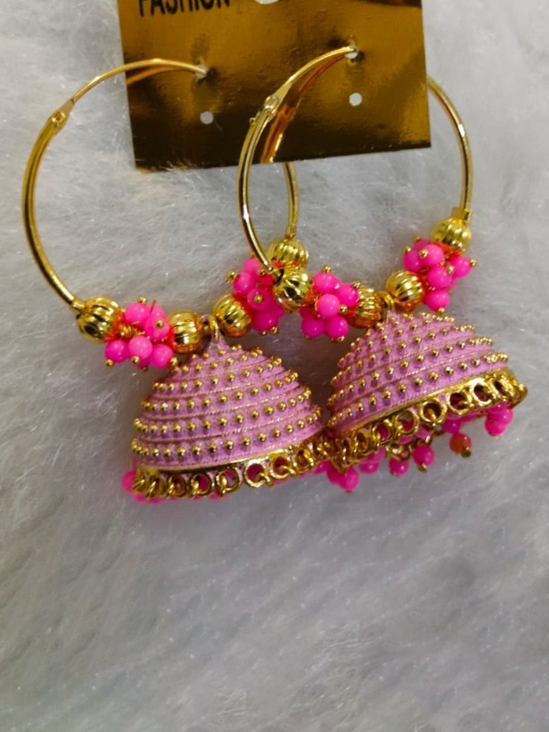 

JMBW INTERNATIONAL Gold-Plated Contemporary Jhumkas