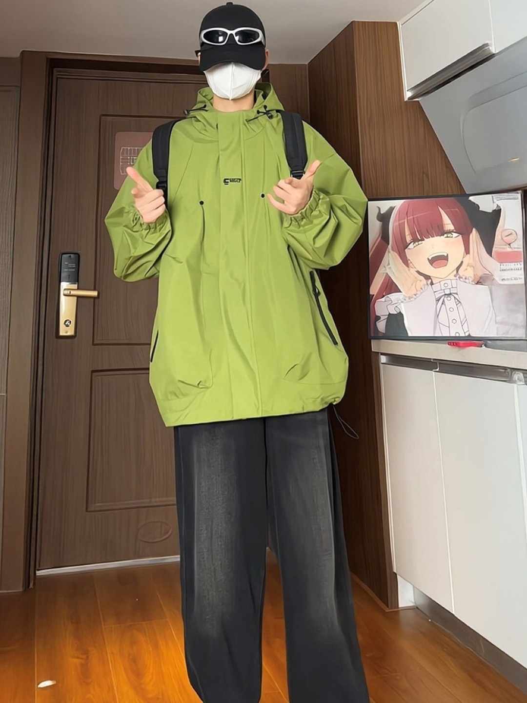 

HERE&NOW Men Hooded Solid Casual Bomber Jacket, Green