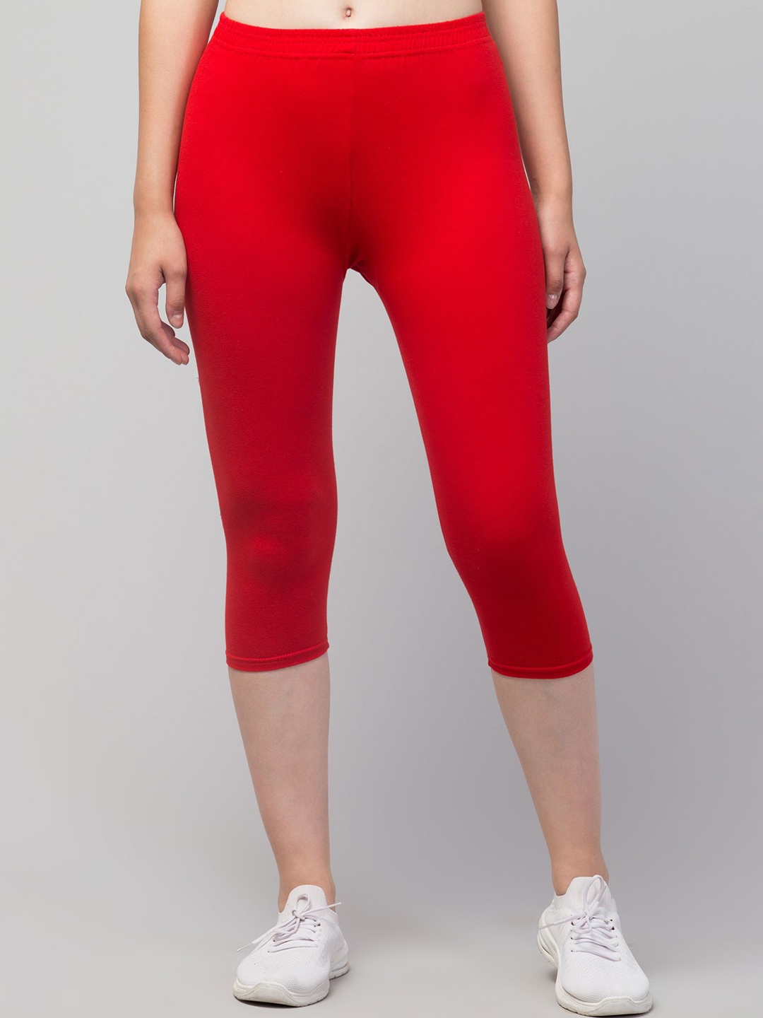 

DRAXSTAR Women Skinny Fit Capris, Red