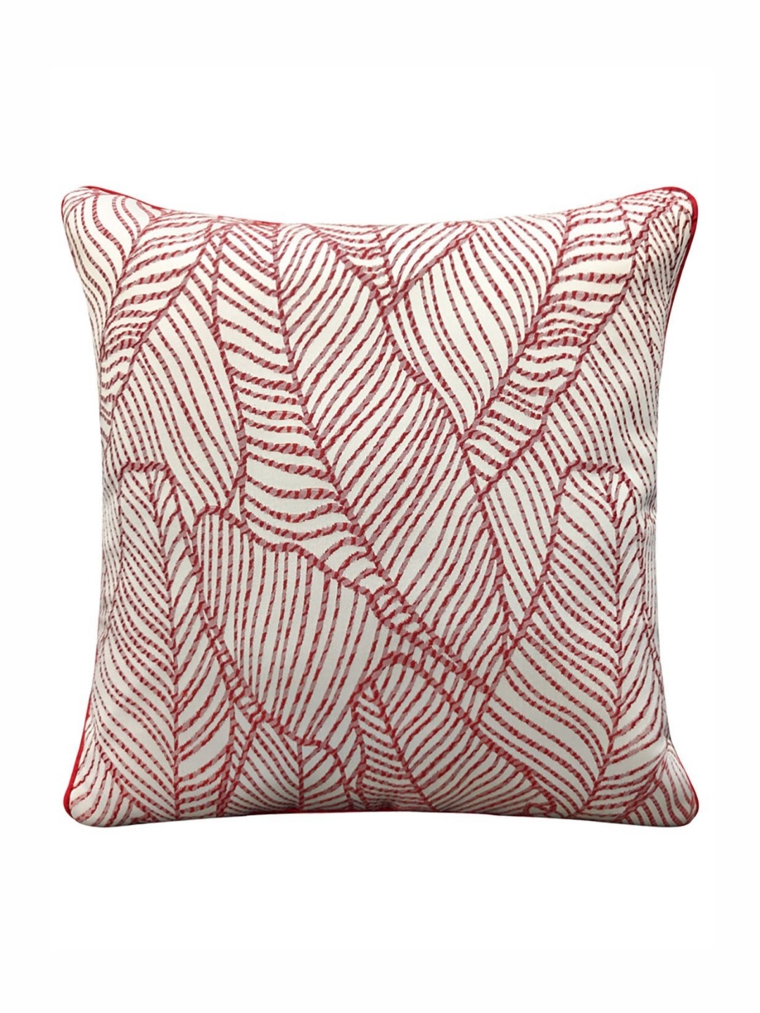 

Good Vibes Maroon & White Striped Velvet Square Cushion Cover