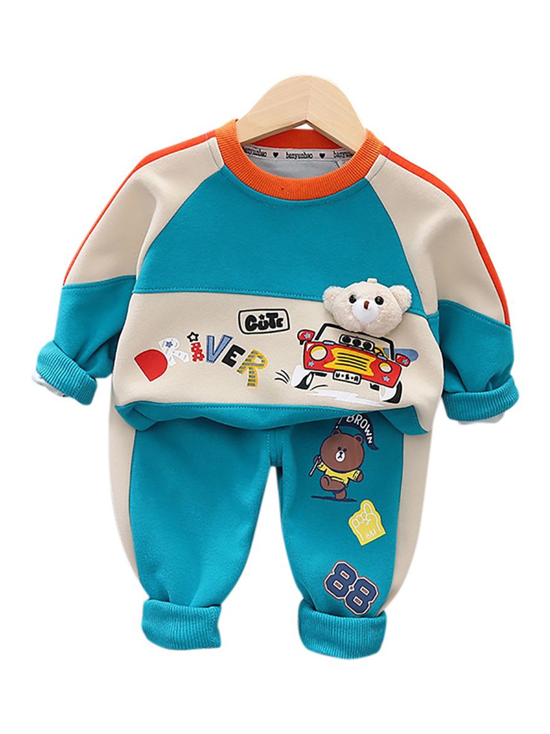 

StyleCast x Revolte Boys Blue & Cream Coloured Colourblocked T-shirt with Pyjamas
