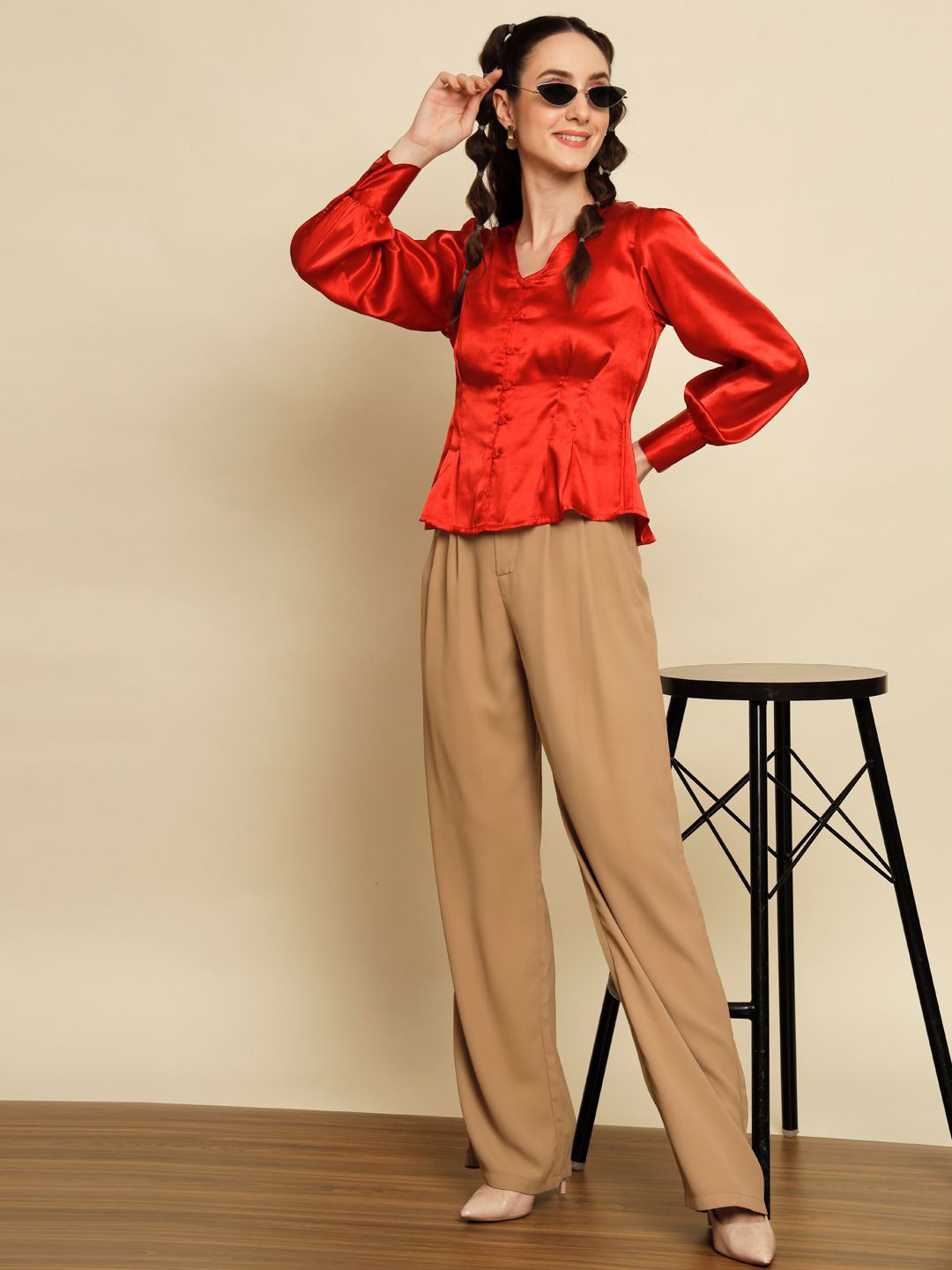

BAESD Satin Top, Red