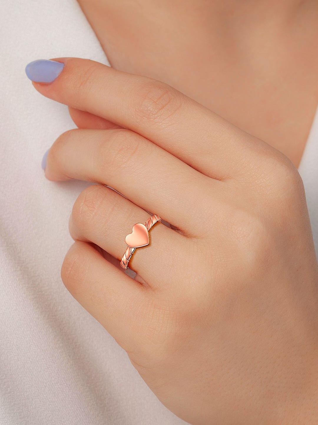 

Joyalukkas Women Soft Heart Gold Ring, Rose gold