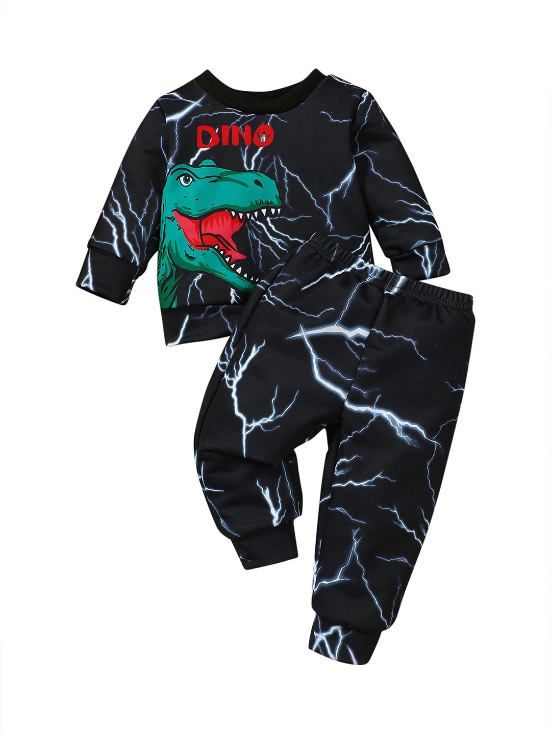 

StyleCast x Revolte Boys Printed Long Sleeves T-shirt With Pyjama, Black