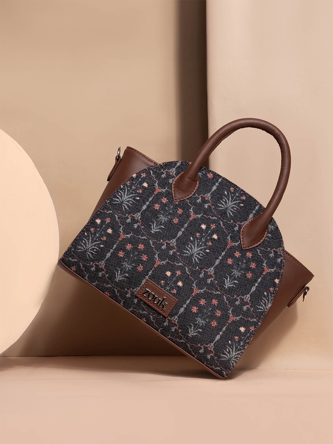 

ZOUK Women Floral Printed Swagger Handheld Bag, Green