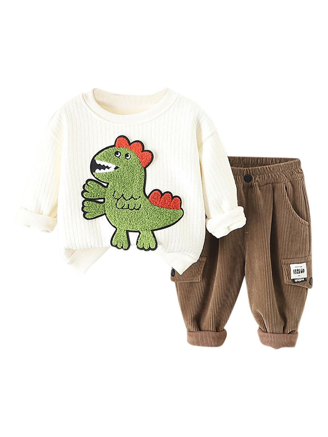 

StyleCast x Revolte Boys Embroidered Round Neck Long Sleeves Sweatshirt With Jogger, White