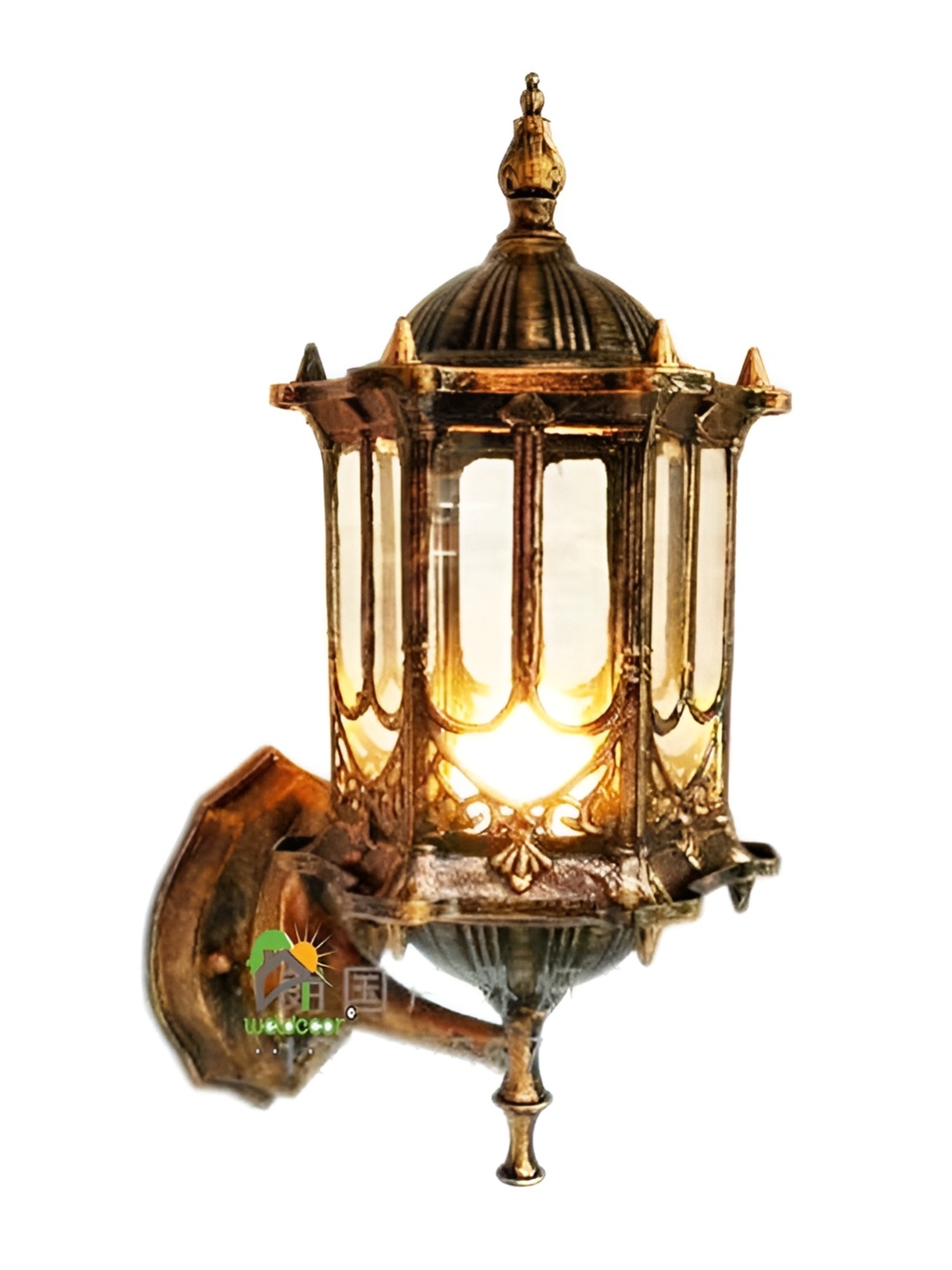 

Weldecor Gold-Toned Textured Metal Spherical Shaped Wall Lamp