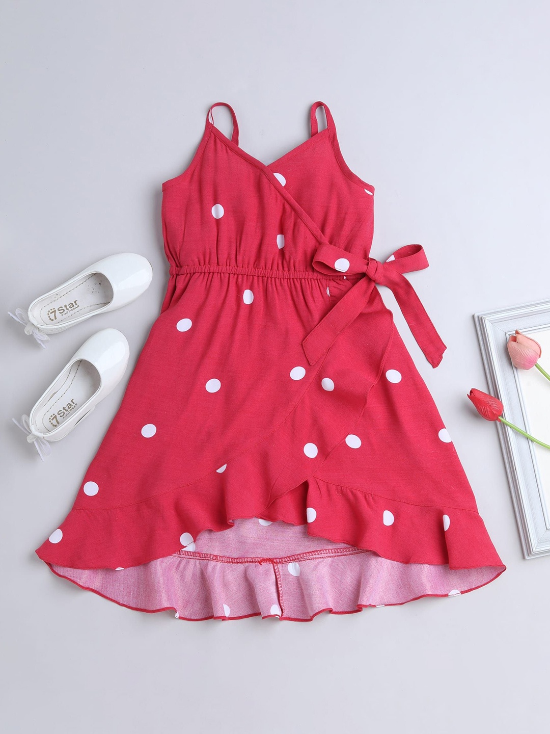 

taffykids Polka Dot Print Dress, Red